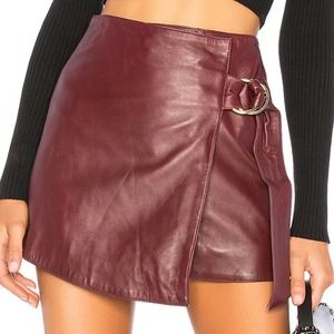 NWT Understated Leather Mini Wrap Skirt XS